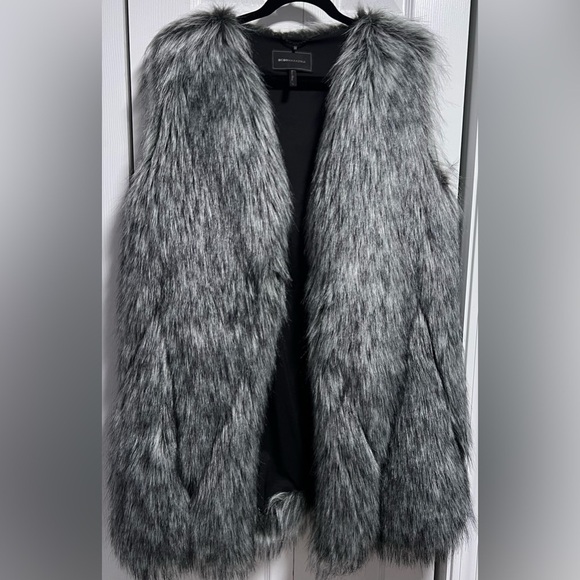 BCBGMAXAZRIA Makenzie Faux Fur Long Vest - Picture 3 of 4